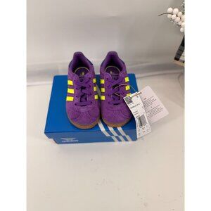 Adidas Kids Gazelle Purple with Yellow Stripes Sneakers size 6K